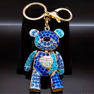 🐻💙NWT- Multi Blue Colored Rhinestone Bear Bag/Keychain Charm🐻💙